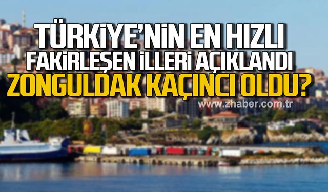 Türkiye'nin en hızlı fakirleşen illeri açıklandı! Zonguldak kaçıncı oldu?