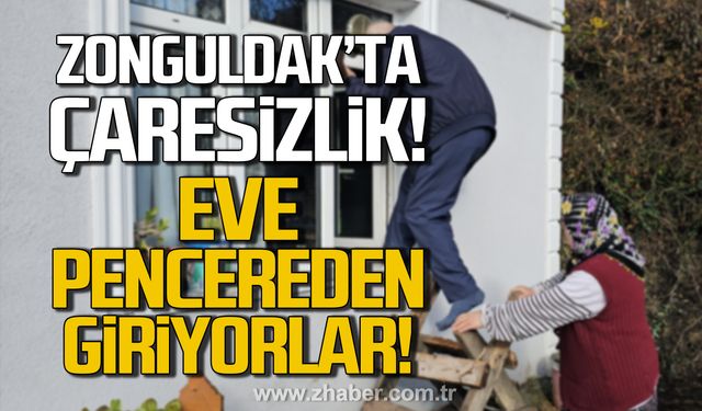 Zonguldak'ta heyelan faciası! Evlerine camdan giriyorlar