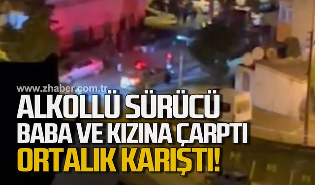 Zonguldak'ta alkollü sürücü baba ve kızına çarptı!