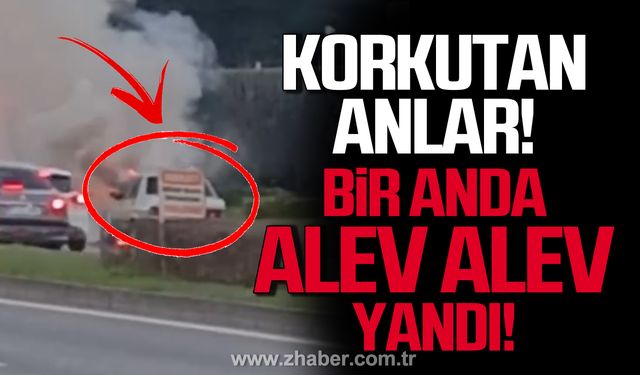 Ereğli'de otomobil bir anda alev aldı!