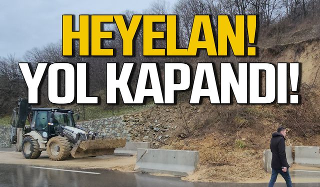 Gölyaka'da heyelan! Yol kapandı!