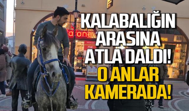 Kalabalığın arasına atla daldı!