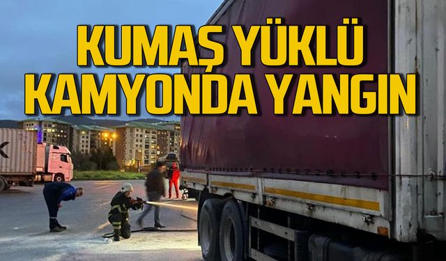 Bartın'a geliyordu! Kumaş yüklü kamyonda yangın!