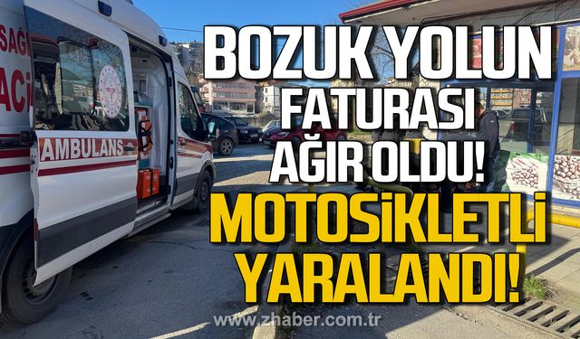 Bozuk yolun faturası ağır oldu! Motosikletli kaza yaptı!