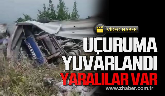 Zonguldak'ta kamyon uçuruma yuvarlandı! Yaralılar var!