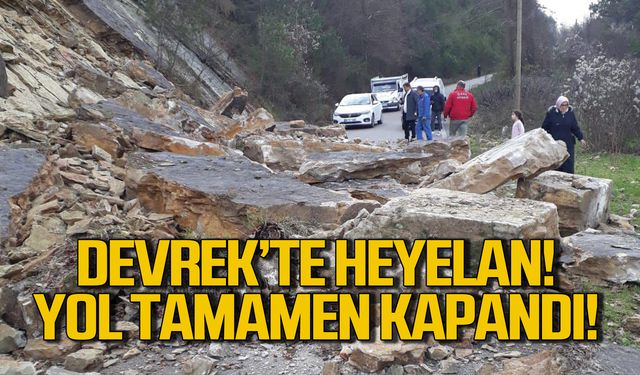 Devrek'te heyelan! Yol tamamen kapandı!