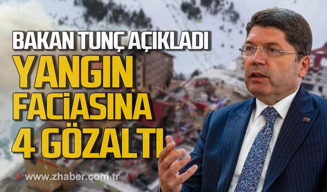 Bakan Yılmaz Tunç açıkladı! Kartalkaya yangın faciasına 4 gözaltı!