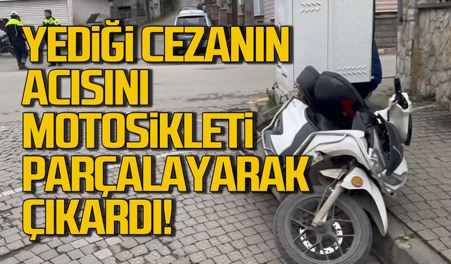 Yediği cezanın acısını motosikletinden çıkardı!