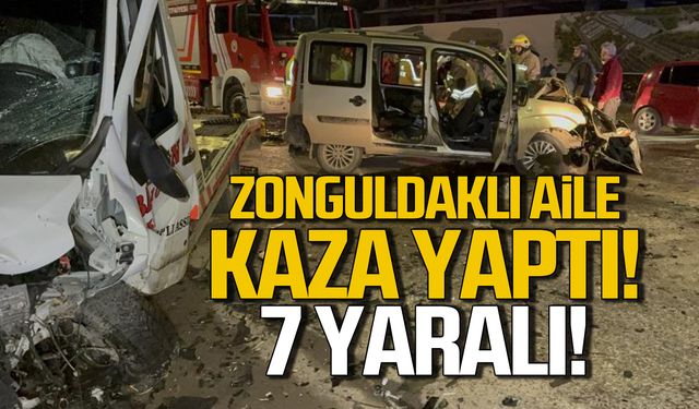 Zonguldaklı aile Düzce'de kaza yaptı! 7 yaralı!