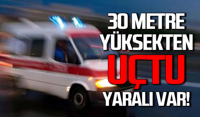 30 metrelik uçurumdan dereye yuvarlandı: Yaralı var!