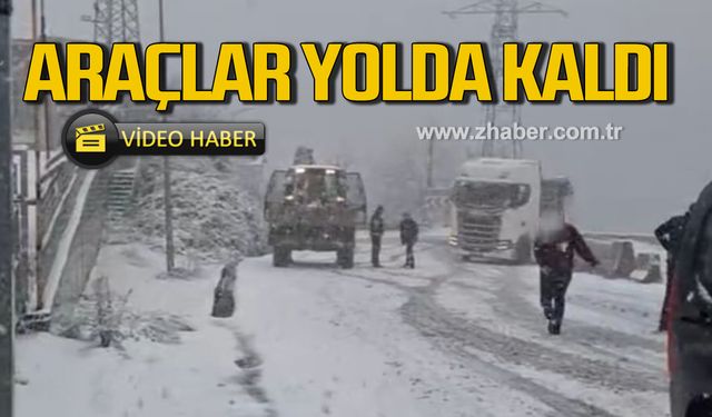 Zonguldak'ta araçlar yolda kaldı!