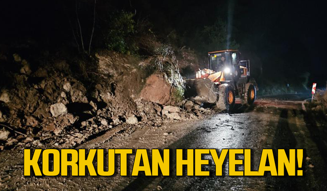 Bartın yolunda korkutan heyelan! Ana yol trafiği kapatıldı