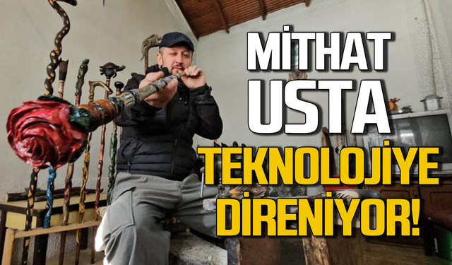 Mithat Usta, ürettiği bastonlarıyla teknolojiye direniyor