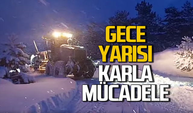 Zonguldak’ta ekipler gece yarısı karla mücadele ediyor