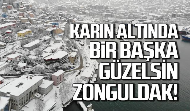 Zonguldak'ta kar manzarası drone ile görüntülendi!