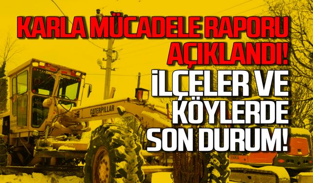 Karla mücadele raporu açıklandı! Zonguldak yollarında son durum!