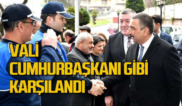 Vali Cumhurbaşkanı gibi karşılandı!