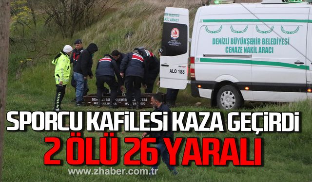 Denizli'de sporcu kafilesi kaza geçirdi! 2 ölü 26 yaralı!