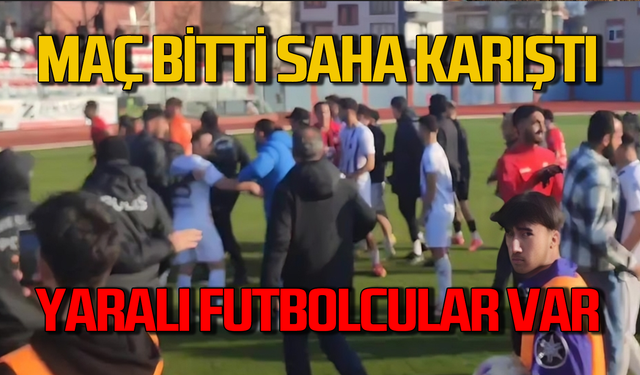 Bartın'da saha ringe dönüştü! Yaralı futbolcular var