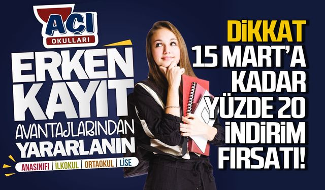 Yüzde 20 indirim fırsatı!! Son tarih 15 Mart!