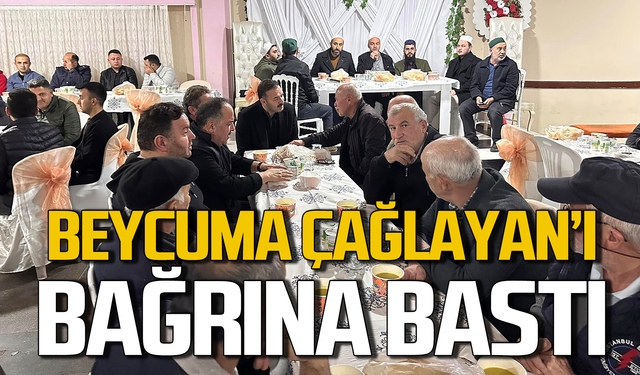 Beycuma Mustafa Çağlayan’ı bağrına bastı