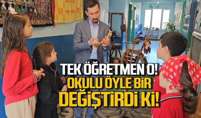 Okulun tek öğretmeni o! Adeta müzeye çevirdi!