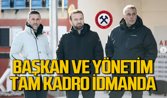 Zonguldakspor yönetimi tam kadro idmanda!