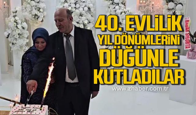 Zonguldak'ta Demirezen çifti 40. evlilik yıl dönümlerini düğünle kutladı!
