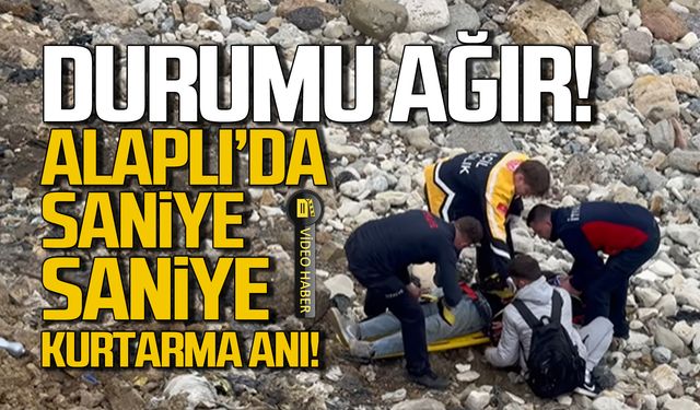 Alaplı'da saniye saniye kurtarma anı! Durumu ağır!