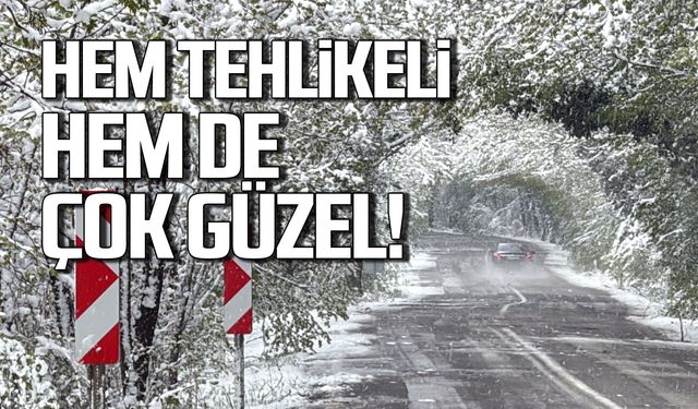 Bu yol karda tehlikeli ama manzarası çok güzel!