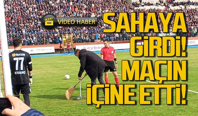 Sahaya giren kedi maçın içine etti!
