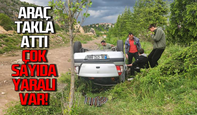 Otomobil dere kenarına devrildi: Çok sayıda yaralı var!