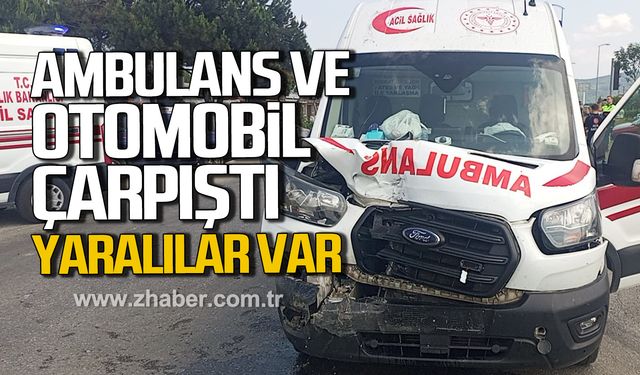 Çaycuma'da ambulans ve otomobil çarpıştı! Yaralılar var