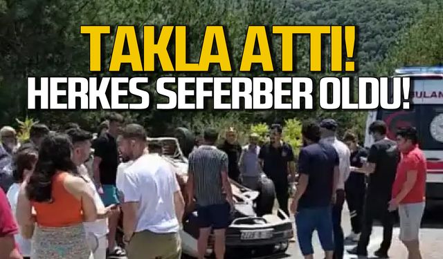 İnkumu rampasında kaza! Vatandaşlar seferber oldu!