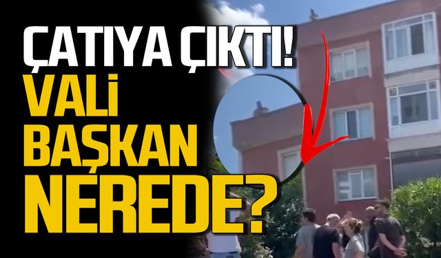 İnağzı'nda olay! Çatıya çıktı! Vali-Başkan nerede?