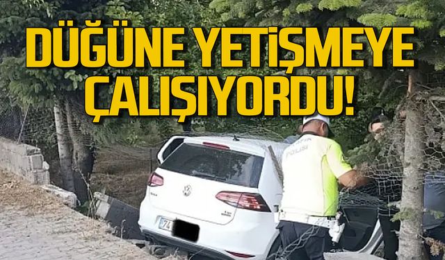 Düğüne yetişmeye çalışan aile kaza yaptı!