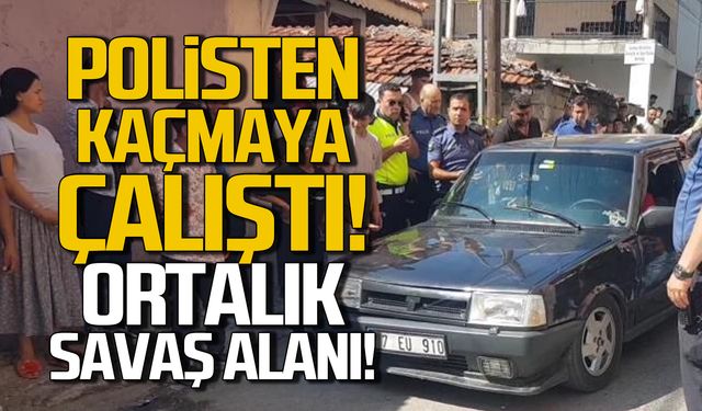 Polisten kaçmaya çalıştı! Ortalık savaş alanı!