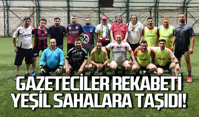 Gazeteciler rekabeti bu kez yeşil sahalara taşıdı: Kozlarını paylaştılar!