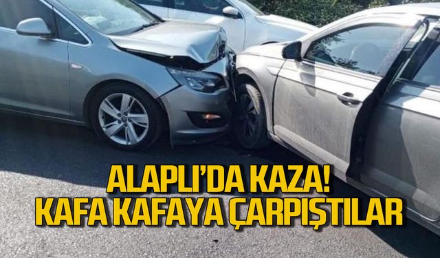 Alaplı’da kaza! İki otomobil kafa kafaya çarpıştı