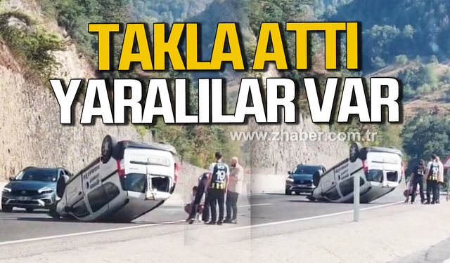 Karaman yolunda otomobil takla attı! Yaralılar var