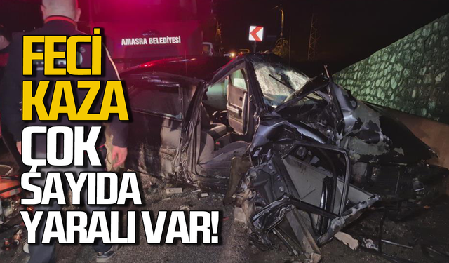 Feci kaza: Otomobil bariyerlere çarptı, çok sayıda yaralı var!