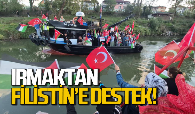 Sumud Filosu'na ve Filistin'e destek için teknelerle Bartın Irmağı'na açıldılar!