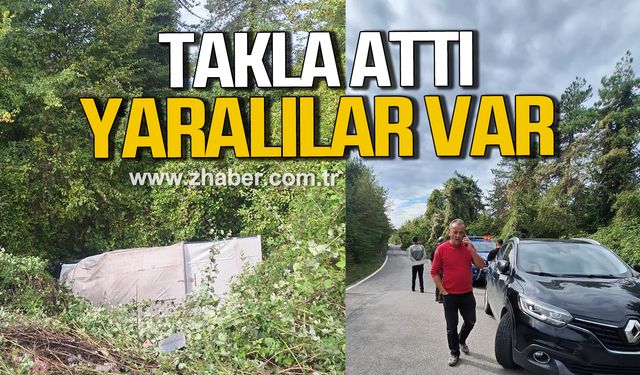 Alaplı'da takla attı! Yaralılar var!