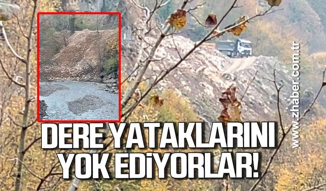 Alaplı'da dere yataklarına mesken atık ve moloz dökülüyor!