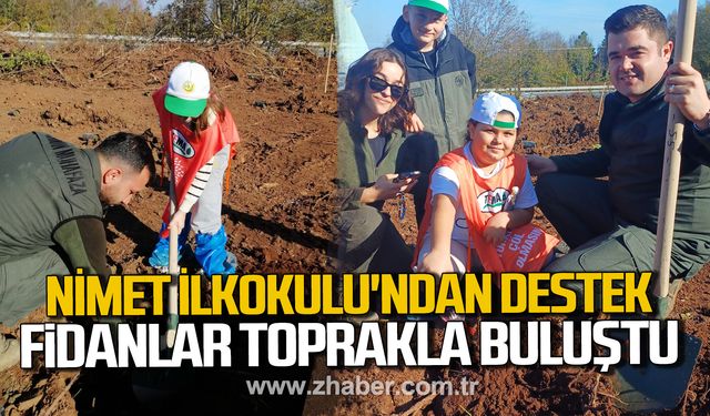 Nimet İlkokulu'ndan destek! Fidanlar toprakla buluştu!