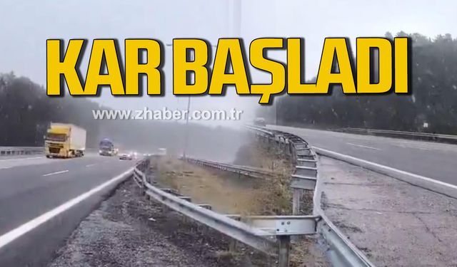 Bolu Gerede'de kar yağışı başladı!