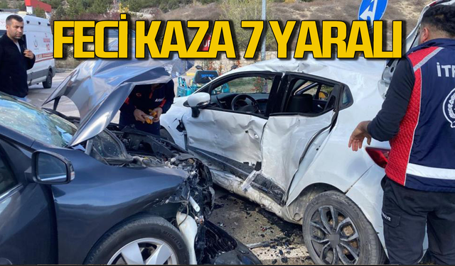Feci kazada iki otomobil çarpıştı: 7 yaralı var!