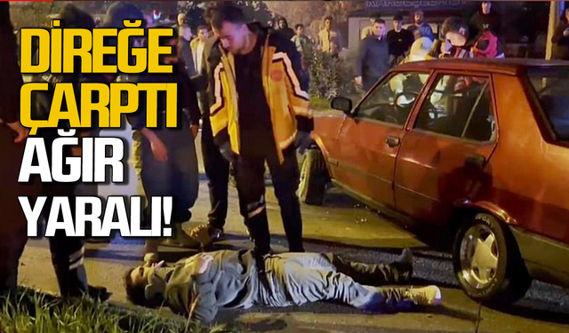 Kontrolden çıkan otomobil elektrik direğine çarptı: 1 yaralı