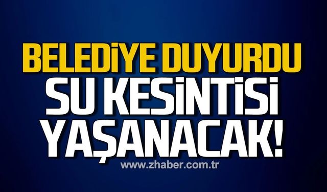 Kilimli Belediyesi'nden su kesintisi duyurusu!