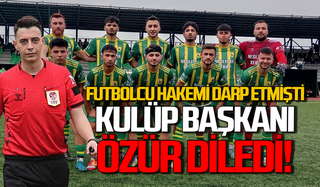 Şehit kardeşi hakemi darp eden futbolcunun Kulüp Başkanı özür diledi!